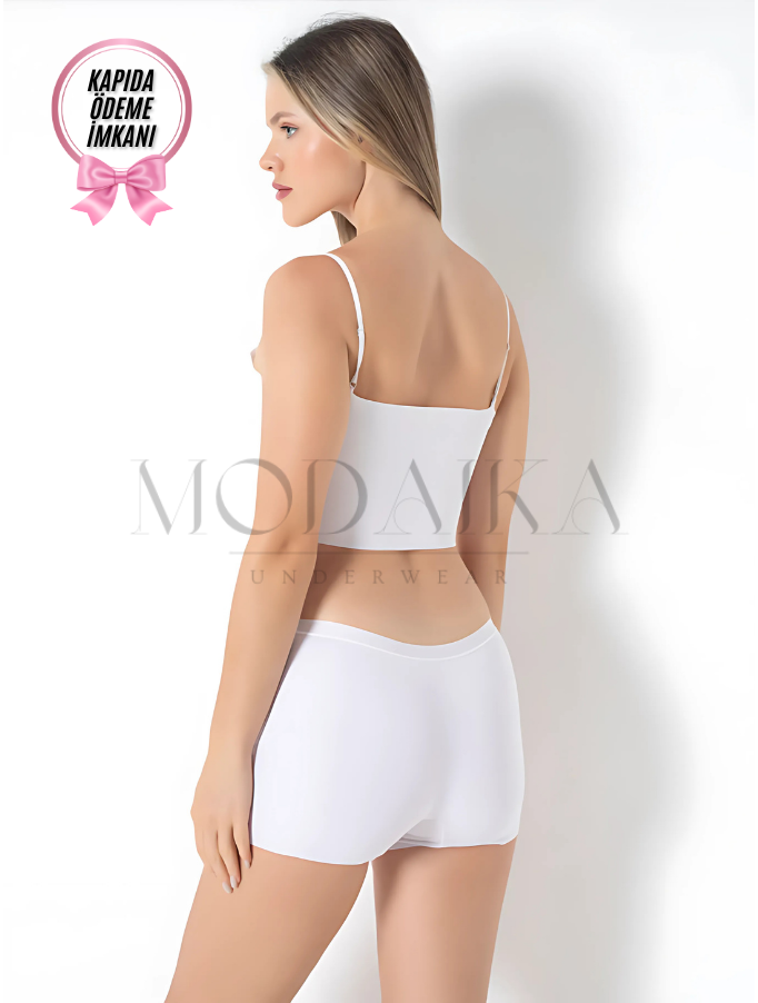Lazer Kesim Dikişsiz Bambu Kadın Boxer