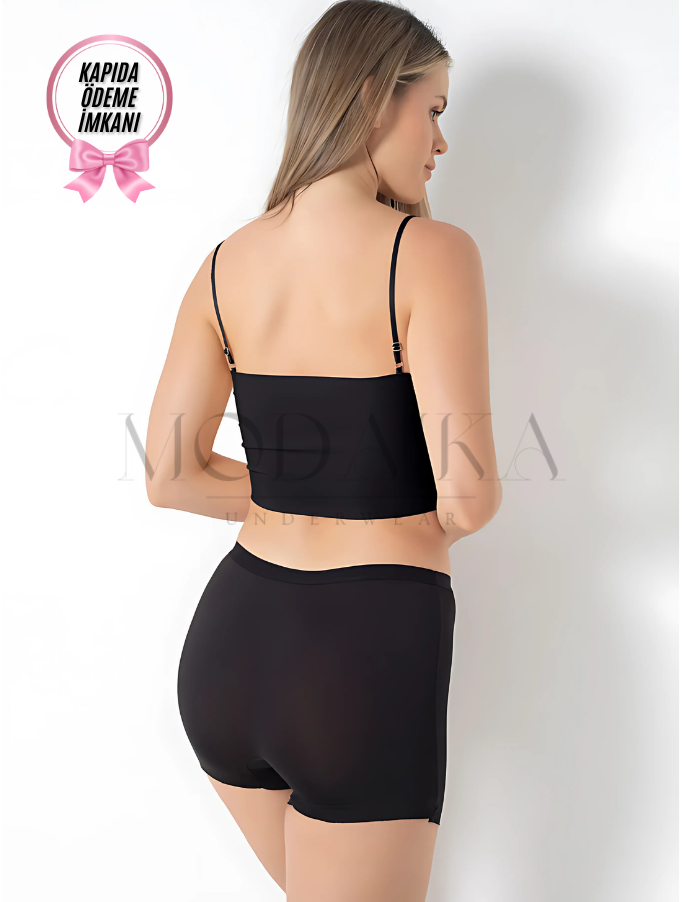 Lazer Kesim Dikişsiz Bambu Kadın Boxer