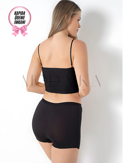 Lazer Kesim Dikişsiz Bambu Kadın Boxer
